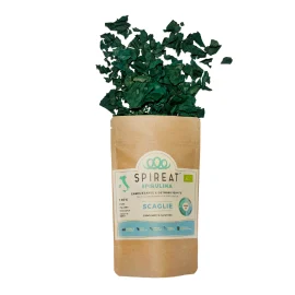 alga spirulina raw, in scaglie, italiana e biologica