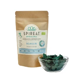 alga spirulina raw, in scaglie, italiana e biologica